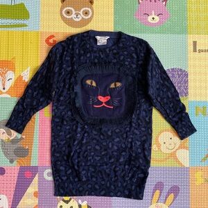 Little Marc Jacobs Blue Animal Print Sweater Dress - 2T